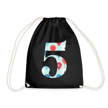 5e anniversaire ballon - Sac de sport léger - noir - Devant