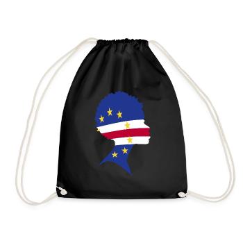 Kap Verde Flagge Cabo Verde Flagge - Turnbeutel - Schwarz - Vorne