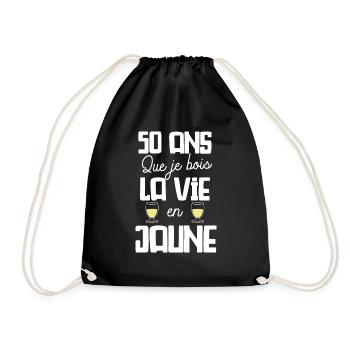 50 ans cadeau anniversaire homme humour beauf - Sac de sport léger - noir - Devant