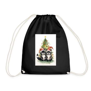 Ratons laveurs de Noël - Sac de sport léger - noir - Devant