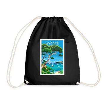 Hyères île de Porquerolles - Sac de sport léger - noir - Devant
