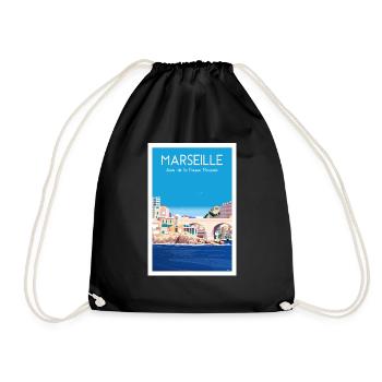 MARSEILLE ANSE DE LA FAUSSE MONNAIE - Sac de sport léger - noir - Devant