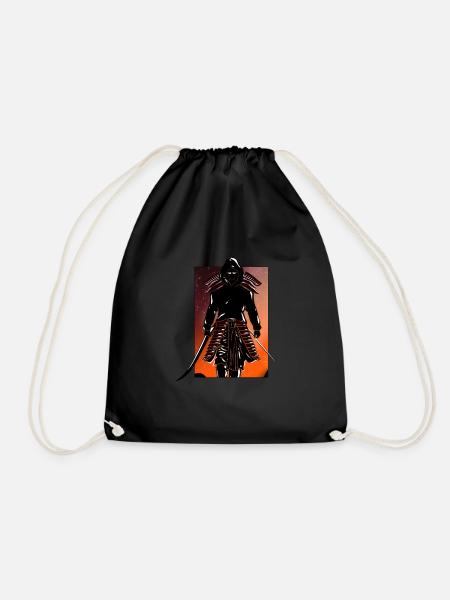 Samurai Hannya im Kapuzenpullover - Turnbeutel - Schwarz
