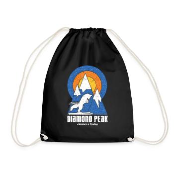 Retro Diamond Peak Ski White Fox - Drawstring Bag - black - Front