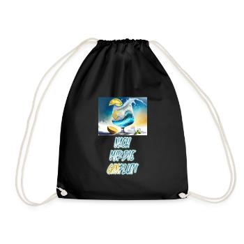 Nach mir die Ginflut Gin and Tonic monster wave - Drawstring Bag - black - Front