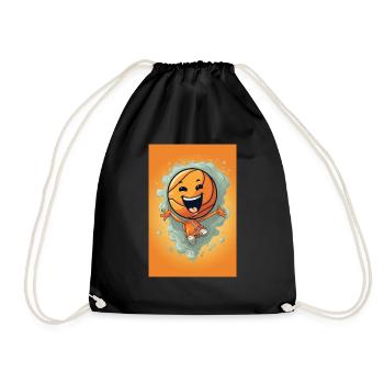 Lustiges Basketball Design - Turnbeutel - Schwarz - Vorne