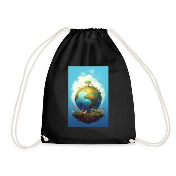 Sweet Planet Earth Design Changement climatique - Sac de sport léger - noir - Devant