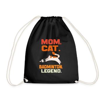 Mama Katze Badminton Legende Badminton Mama Katze Geschenk - Turnbeutel - Schwarz - Vorne