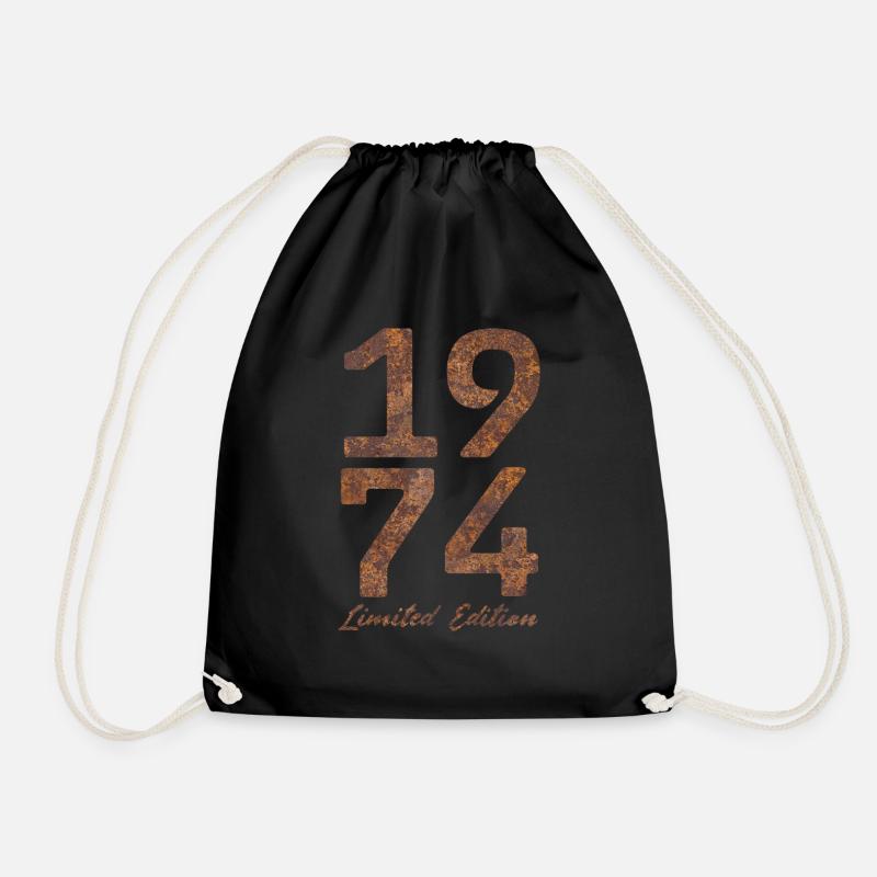 "Vintage 1974: Limited Edition in Rust Look" - Drawstring Bag - black