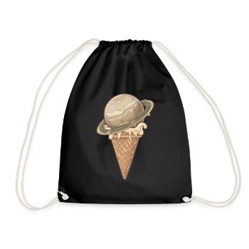 Ice planet Saturn - Drawstring Bag - black - Front