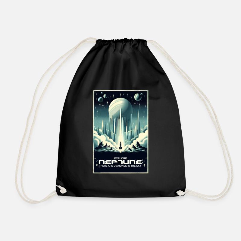 Explorez Neptune - Affiche Vintage - Sac de sport léger - noir