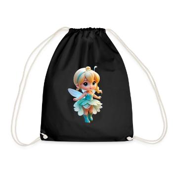Little Fairy 3 - Drawstring Bag - black - Front