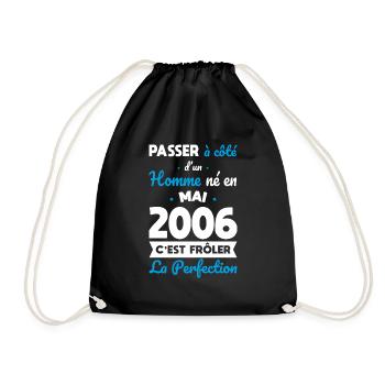 Birthday 18 years old - Born in May 2006 - Drawstring Bag - black - Front