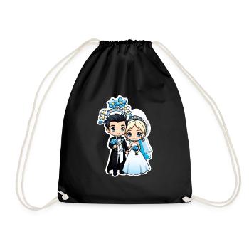 just married - pour mariage - Sac de sport léger - noir - Devant
