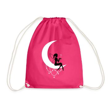 Fairy Elf Crescent Moon Fantasy - Drawstring Bag - fuchsia - Front