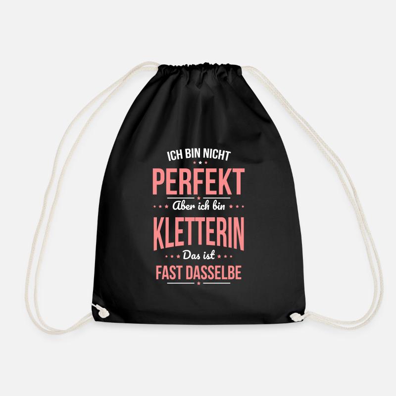Ich bin nicht perfekt aber ich bin Kletterin - Turnbeutel - Schwarz
