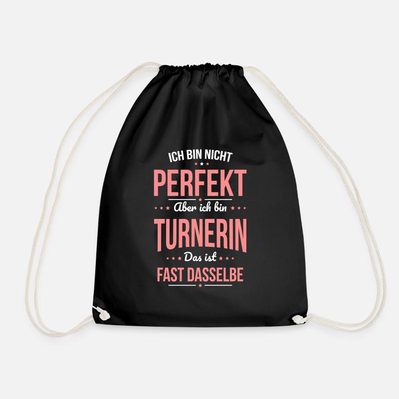 Ich bin nicht perfekt aber ich bin Turnerin - Turnbeutel - Schwarz