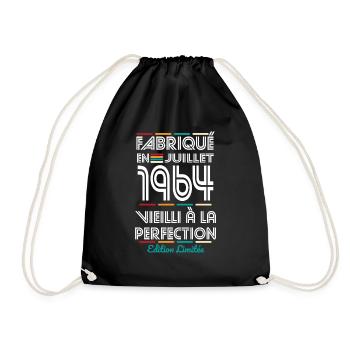 60th Anniversary - Made in July 1964 - Drawstring Bag - black - Front