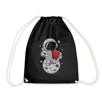 Akkordeon Akkordeonspieler Geschenk - Turnbeutel - Schwarz - Vorne