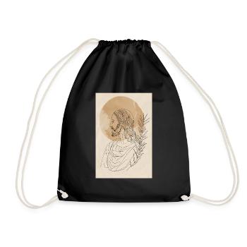 Impression d’art Jésus Lignes Simples, Moderne - Sac de sport léger - noir - Devant