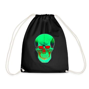 Tête verte avec les yeux rouges - Sac de sport léger - noir - Devant