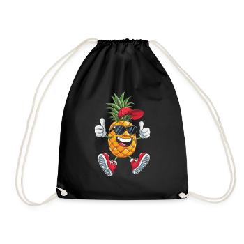 Ananas - Turnbeutel - Schwarz - Vorne
