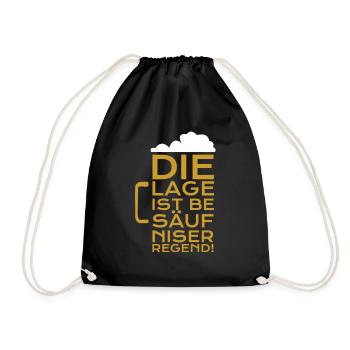 Bier Die Lage ist besäufniserregend - Turnbeutel - Schwarz - Vorne