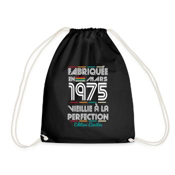 50th Anniversary - Made in March 1975 - Drawstring Bag - black - Front
