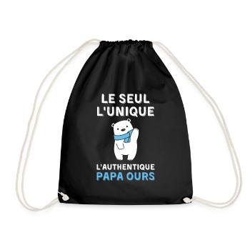 Papa Ours le seul l unique l authentique - Sac de sport léger - noir - Devant