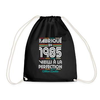 Anniversaire 40 ans - Fabriqué en 1985 - Sac de sport léger - noir - Devant