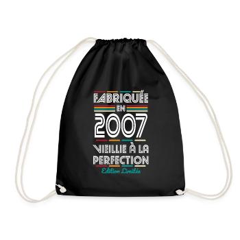 18th Birthday - Made in 2007 - Drawstring Bag - black - Front