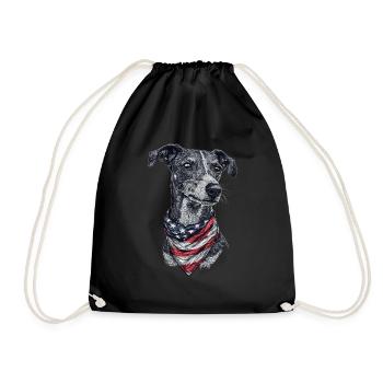 Whippet - Turnbeutel - Schwarz - Vorne