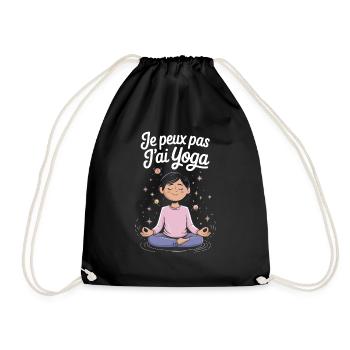 Je peux pas j'ai yoga - Sac de sport léger - noir - Devant