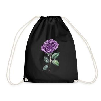 Purple Rose Lila Rose - Drawstring Bag - black - Front