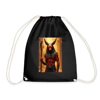 Seth, animal-headed storm god, standing - Drawstring Bag - black - Front