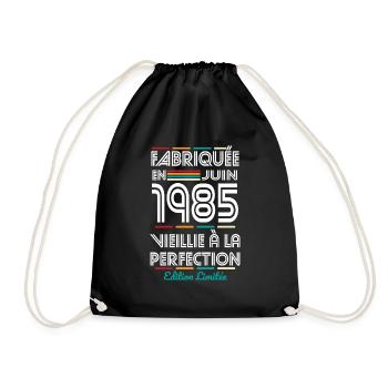 Anniversaire 40 ans - Fabriquée en Juin 1985 - Sac de sport léger - noir - Devant