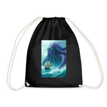 Kraken Giant sea monster from Norse mythology - Drawstring Bag - black - Front