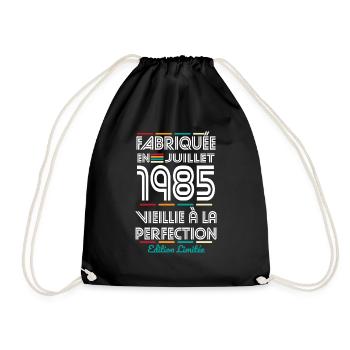 Anniversaire 40 ans - Fabriquée en Juillet 1985 - Sac de sport léger - noir - Devant