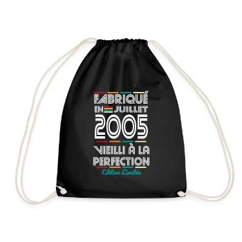 20 Year Anniversary - Made in July 2005 - Drawstring Bag - black - Front