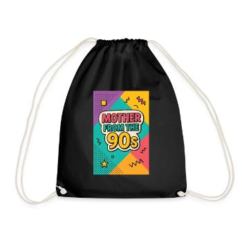 Mutter aus den 90er Jahren - Retro Muttertag - Turnbeutel - Schwarz - Vorne