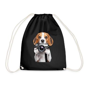 Beagle - Turnbeutel - Schwarz - Vorne