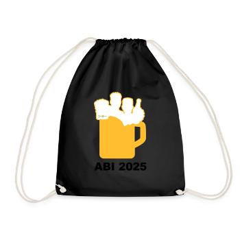 Bier Liga Logo ABI 2025 Maßkrug 2 - Turnbeutel - Schwarz - Vorne