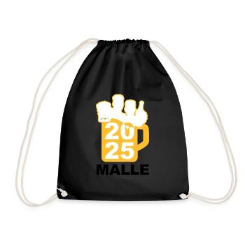 Bier Liga Logo Malle 2025 Maßkrug 2 - Turnbeutel - Schwarz - Vorne