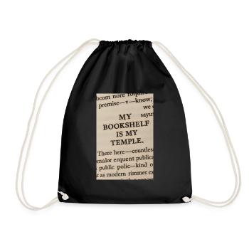 My bookshelf is my temple - Drawstring Bag - black - Front