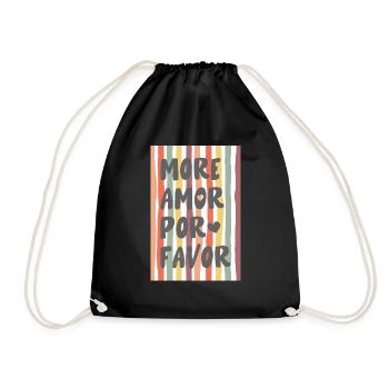 more amor por favor - Drawstring Bag - black - Front