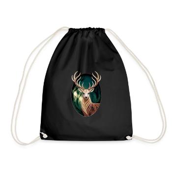 Majestic Stag - Drawstring Bag - black - Front