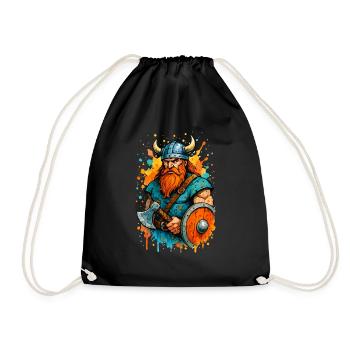 Bandes dessinées vikings éclaboussures de couleurs - Sac de sport léger - noir - Devant