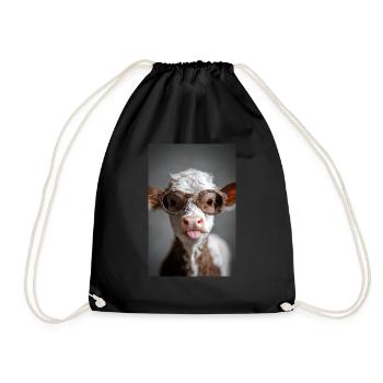 Veau frais avec attitude - Sac de sport léger - noir - Devant