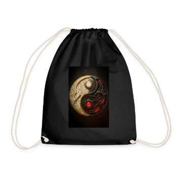 Cyber Yin Yang Gleichgewicht - Turnbeutel - Schwarz - Vorne