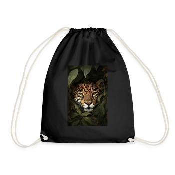 Jaguar Hidden in the Jungle - Drawstring Bag - black - Front
